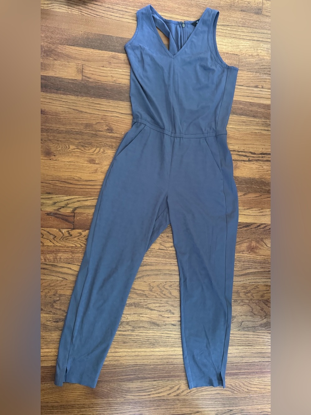 * Athleta Slate Blue Sleeveless Jumpsuit with V-Neck